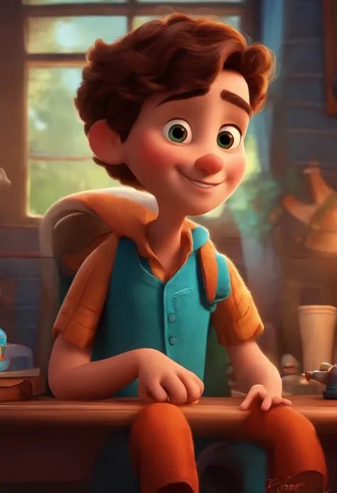 personagem dos desenhos animados de um homem   (Estilo Pixar)