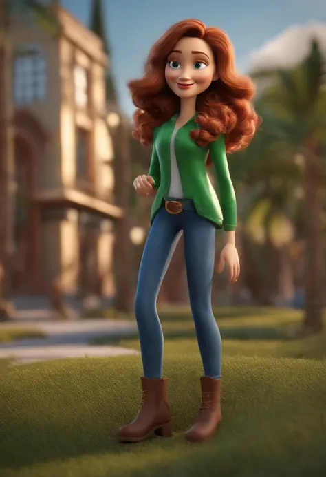 personagem dos desenhos animados de uma mulher de 45 anos, de olhos verdes, cabelos loiros, gordinha, with a black blouse and jeans, animation character, Caractere estilizado, animation style rendering, 3D estilizado, Arnold Maya render, 3 d render stylize...