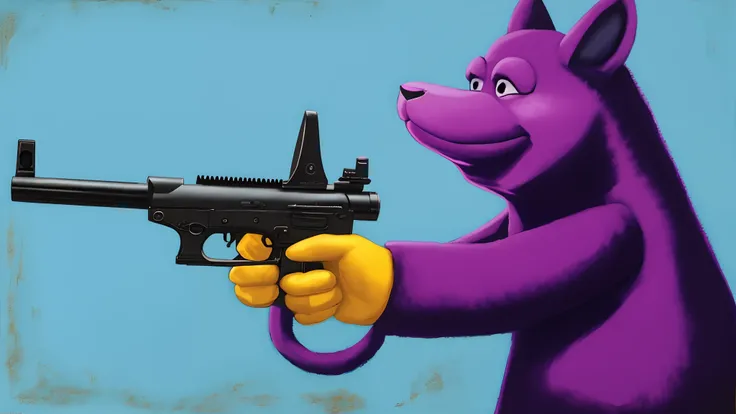 Barney with a gun