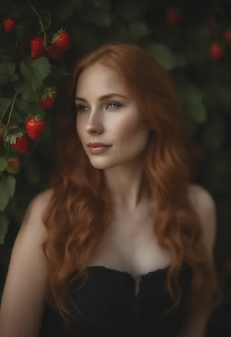 (Realistic) Beautiful sexy young girl with strawberry blonde hair and beautiful face curvy (full body)