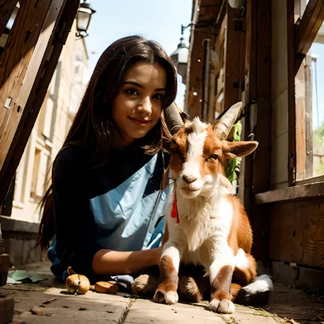 A FOX AND A GOAT HOLDING HANSS