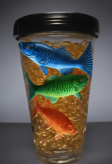 Straw lids he plastic cup shape picture of a fish