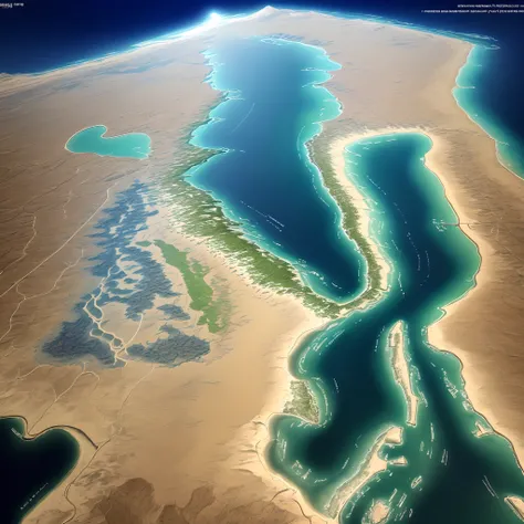 What would the bay of Gaza look like on a topographical map?