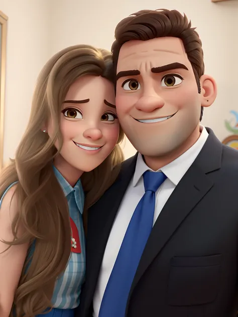 casal homem e mulher no estilo Disney Pixar, alta qualidade, melhor qualidade