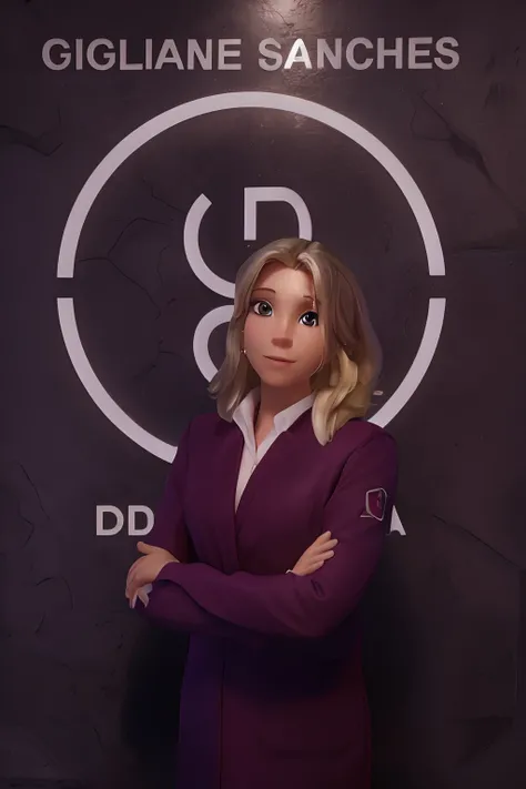 Portrait of blond dental doctor with white room in background, cabelo loiro, medium, com roupa vermelha e jaleco, Disney pixer, alta qualidade, boa qualidade