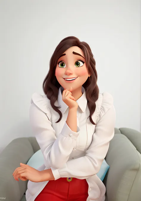 uma mulher estilo disney pixar com foto propria, alta qualidade, melhor qualidade