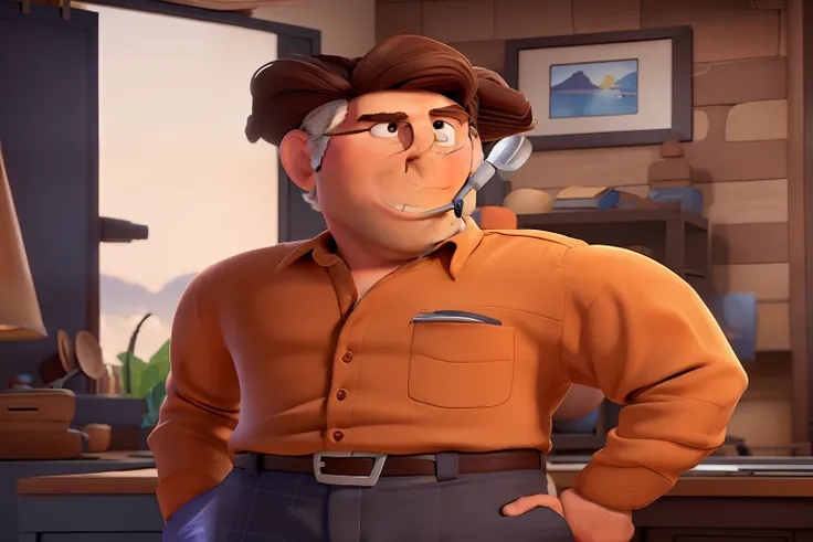 Um homem estilo pixar, alta qualidade, melhor qualidade.