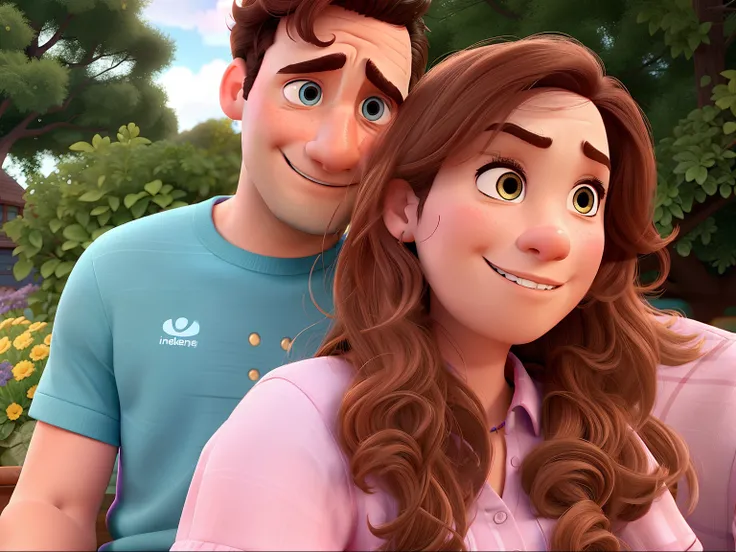 a Man and WOman as pixar character