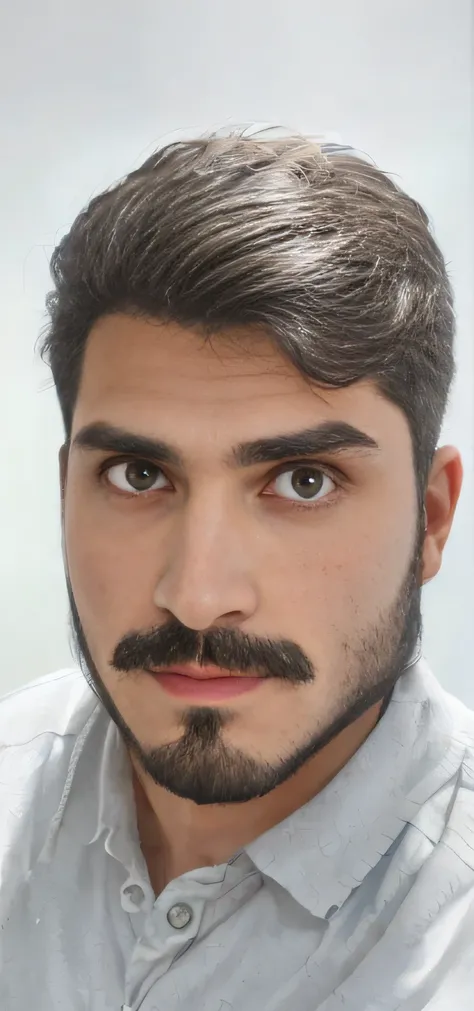 Homem com barba e bigode em um banheiro, sem barba e bigode, imagem frontal, sem barba, staring directly at camera, staring directly at camera, com uma barba pequena, sem bigode, foto de perfil headshot, Unibrow, pelos faciais curtos, barba pequena, large ...