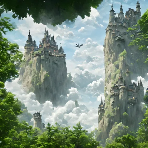 Deities々Castle in the Sky、Castle in the Sky、Castle of Glory、Castle above the clouds、The tree々A lush castle surrounded by