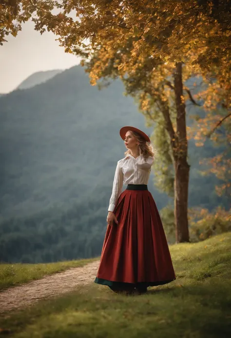 woman wearing female uniform with skirt europe school