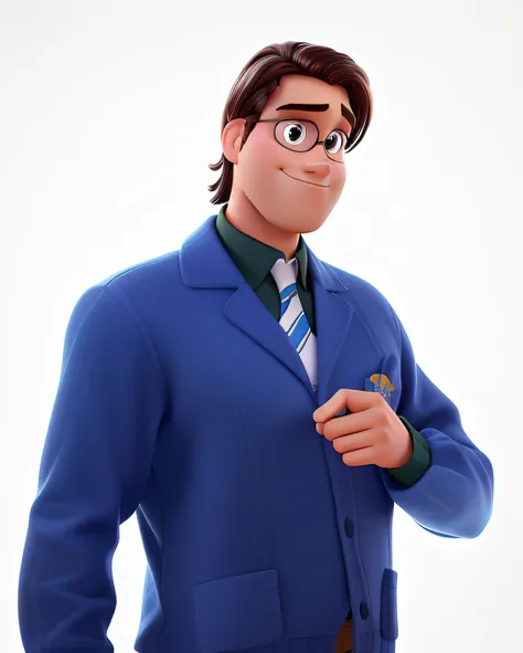 um homem estilo Disney Pixar movie, cabelo liso caindo no rosto, alta qualidade, maior qualidade