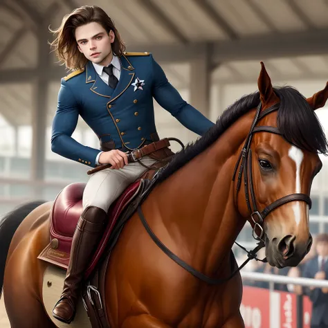 Sebastian stan as an horse rider