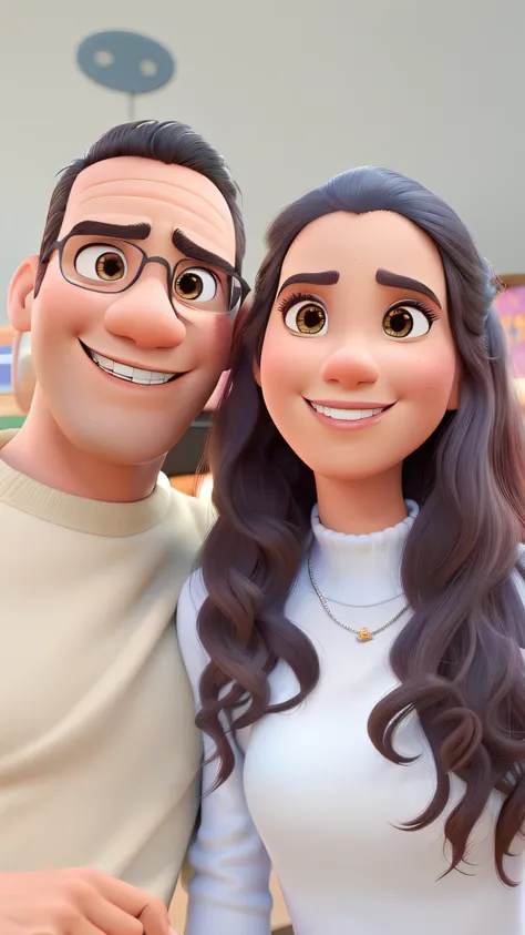 Um casal estilo Disney pixar, alta qualidade, melhor qualidadero,mantic couple, igual aos filmes Disney Pixar