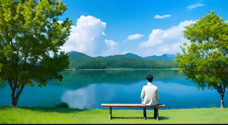 Peaceful Existence, Cinematic sad song,blue sky and nature,gods blessing,happy time,video background,There are no people