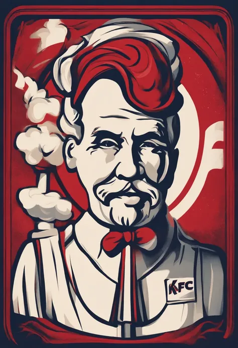 create the KFC logo with a boy, with a boy