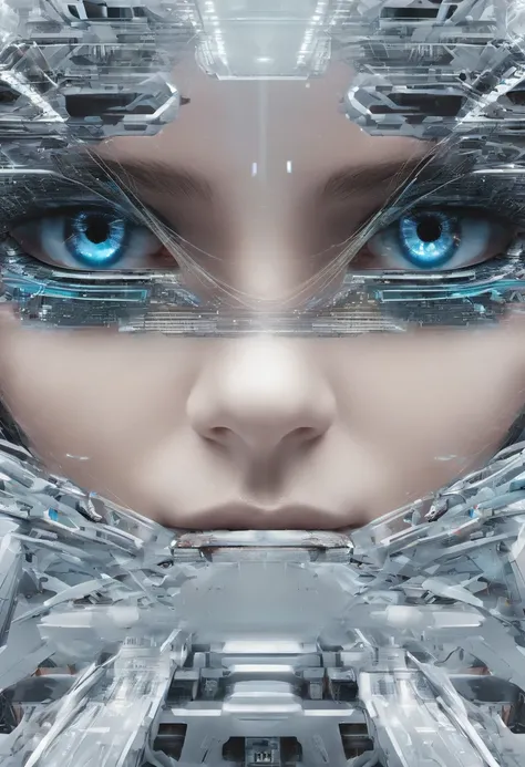 ((Futuristic background))  realisti/ (( Androids)) Identical there are people/ (( Ultra Image Resolution)) Depicted on the face // Detailed appearance// (( human)) A beautiful specimen // Eyes open/ motionless// investigator/ Ultra Realities/ Futuristic Pr...