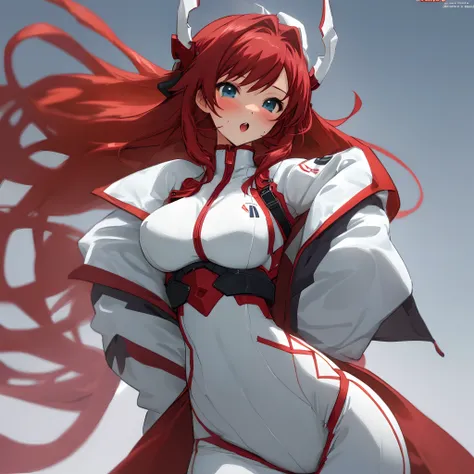 Anime. Sexy, girl, Red hair, white Outfit