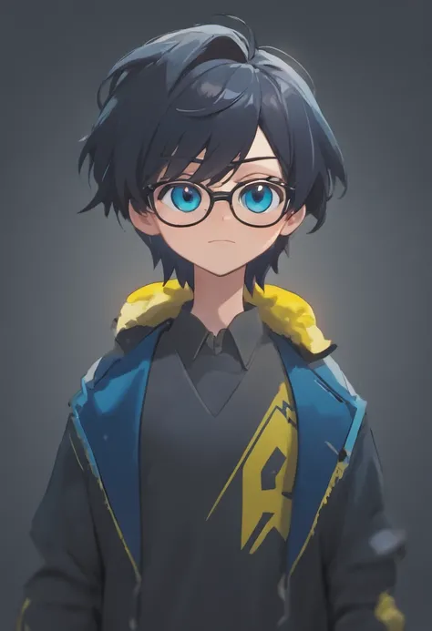 Cartoon character of a man wearing black glasses and a blue shirt, um personagem animado, Caractere estilizado, animation style rendering, 3D estilizado, Arnold Maya render, 3 d render stylized, toon render keyshot, Personagem 3D, Personagem 3D, 3d renderi...