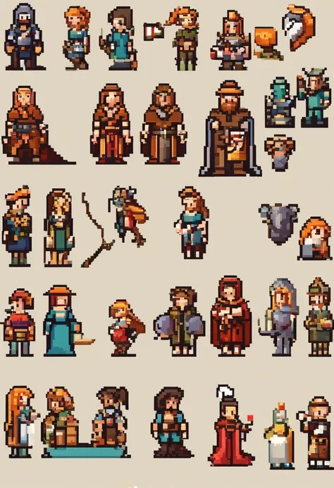 sprites, personagem, medieval , andando