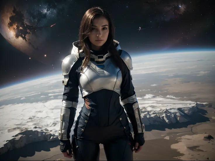 woman in fantasy space suit