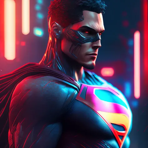 Cyborg Superman (DC), cyberpunk, 8K