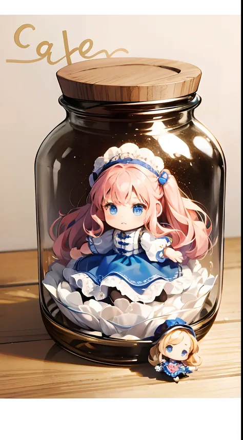 It contains a small doll in a small jar、Its a cute pose.、