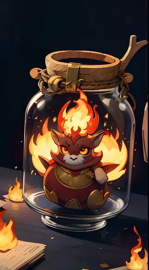 Fire Spirit Trapped in a Magic Jar