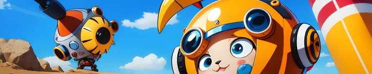 Mascot character, Hats, Lunette de soleil, wild, cute little, Robot lover, Mecha lover, eye glass, 2 head body