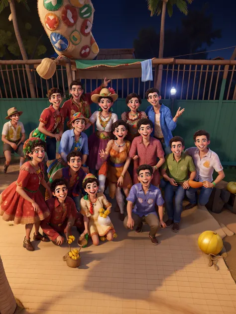 Amigos em festa junina estilo Disney.