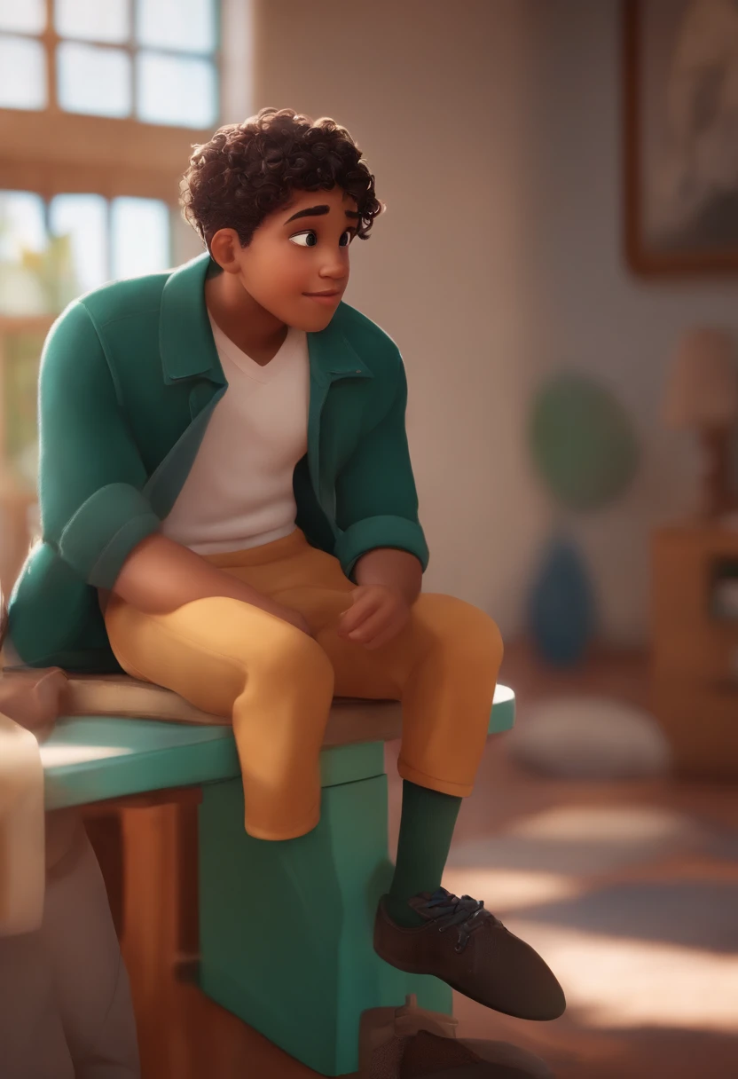 Image of a boy for a story in a YouTube video in Pixar format, Hes the little allabester, Hes the class leader, Hes outgoing, Playful and gets up for a lot of things, cabelo curto