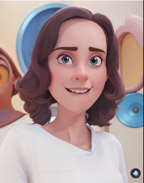 A woman in a laboratory with a disney pixar style microscope, alta qualidade, melhor qualidade