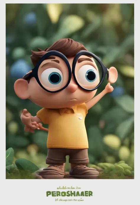 Cartoon character of a man wearing black glasses and a blue shirt, um personagem animado, Caractere estilizado, animation style rendering, 3D estilizado, Arnold Maya render, 3 d render stylized, toon render keyshot, Personagem 3D, Personagem 3D, 3d renderi...