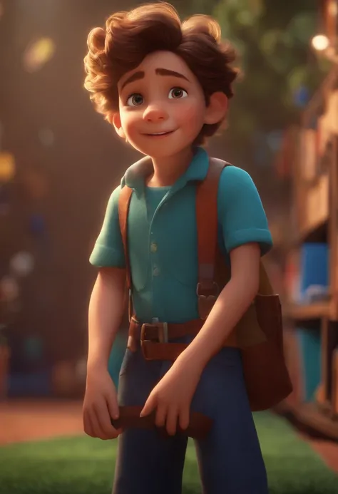 Image of a boy for a story in a YouTube video in Pixar format, Hes the little allabester, Hes the class leader, Hes outgoing, Playful and gets up for a lot of things