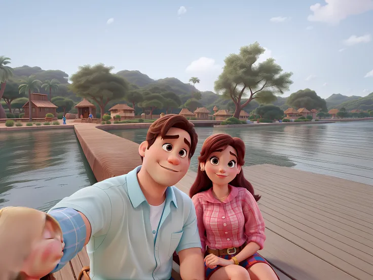 casal no estilo disney pixar, alta qualidade, melhor qualidade