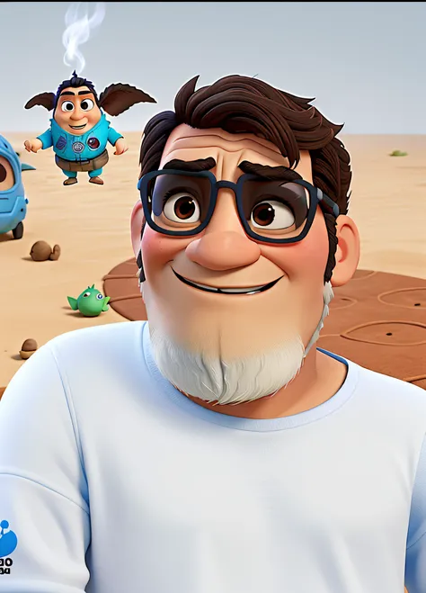 Senhor fumando charuto estilo pixar, alta qualidade, melhor qualidade