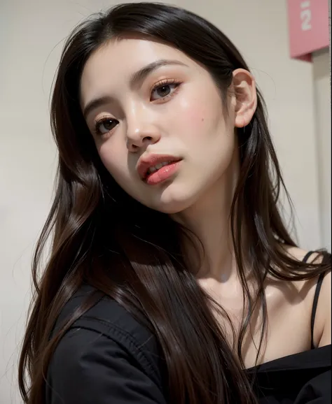 um close up de uma mulher com um vestido preto posando para uma foto, Jennie Blackpink, gemma chen, young cute wan asian face, Marinheiro Kitagawa, Xintong Chen, Wenfei Ye, jossi do blackpink, Lulu Chen, Shiori Teshirogi, aoi ogata | | | |, shes facing the...