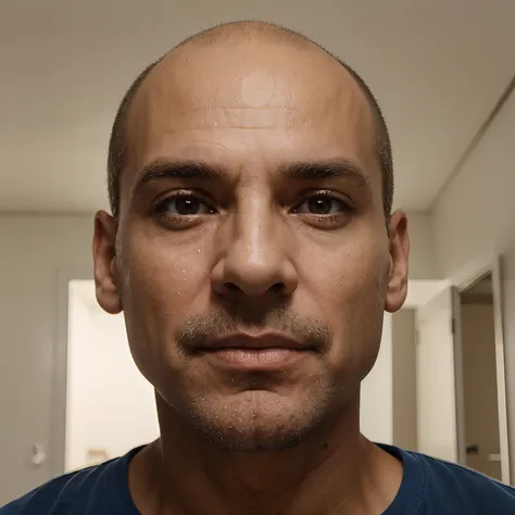 Homem de 40 anos careca olhos pequenos nariz pequeno de 1 m85 de altura