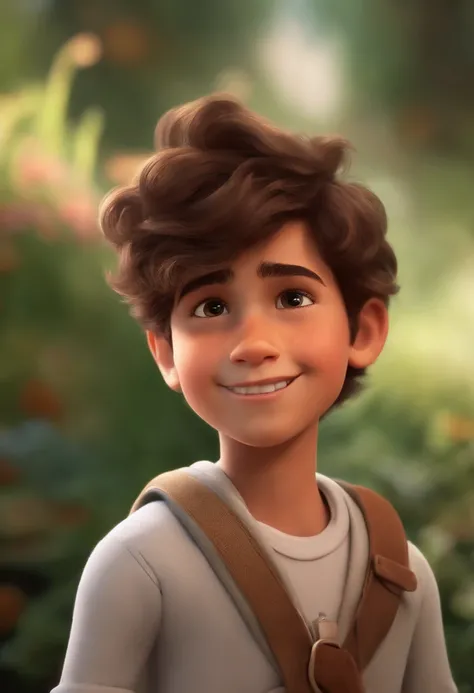 Image of a boy for a story in a YouTube video in Pixar format, Hes the little allabester, Hes the class leader, Hes outgoing, Playful and gets up for a lot of things, cabelo curto