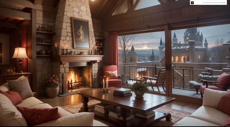 Fireplace Ambience with overlooking the Castle