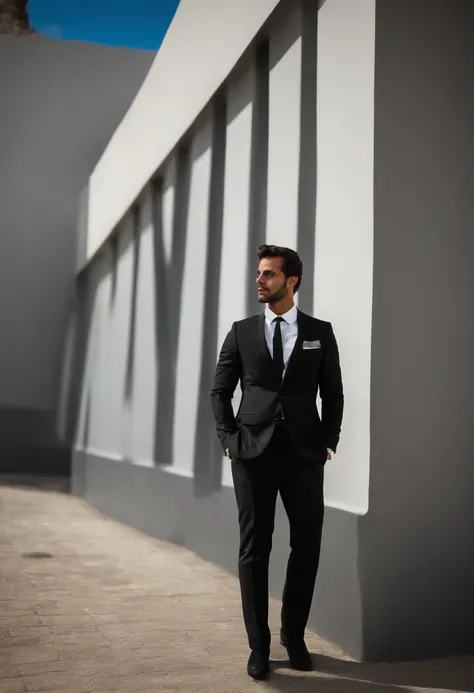 arafed man in a suit and tie standing in front of a wall, professional picture, david rios ferreira, caio santos, icaro carvalho, ástor alexander, professional profile picture, michal, amazing professional picture, wearing black suit, Henry Alvim Correa, b...