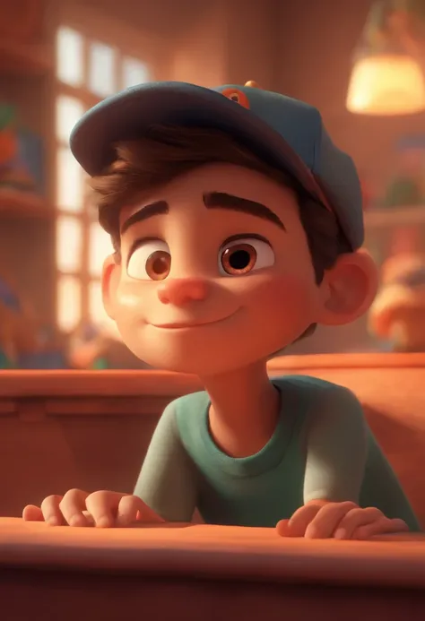 Image of a boy for a story in a YouTube video in Pixar format, Hes the little allabester, Hes the class leader, Hes outgoing, Playful and gets up for a lot of things