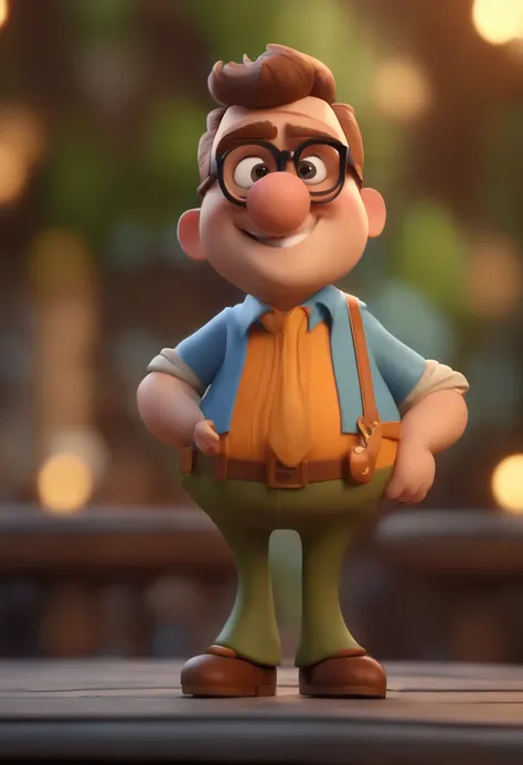 Cartoon character of a man wearing black glasses and a blue shirt, um personagem animado, Caractere estilizado, animation style rendering, 3D estilizado, Arnold Maya render, 3 d render stylized, toon render keyshot, Personagem 3D, Personagem 3D, 3d renderi...