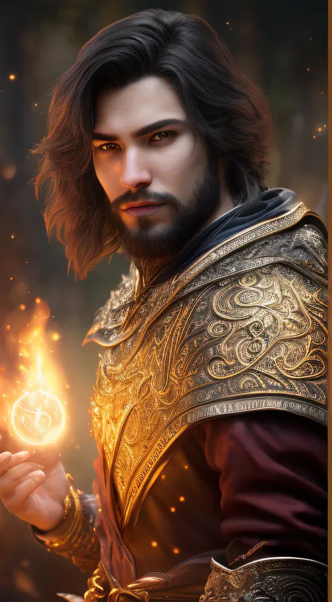 Male wizards，Show， Ultra-detailed and mid-range portraits of DND characters, (Pleasant:1.3) thoughtful expression, (Summon magical energy:1.3), Cinematic effect shot on Canon 5D ultra-realistic skin,  Fantasy magic horror atmosphere, (highly detailed envir...