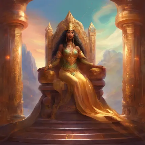 Uma mulher barbara da idade do bronze, magista cabelos negros, pele branca, Sitting on a palace throne with a giant serpent around her