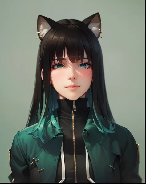 ((masterpiece, best quality, highres, UHD, perfect pixel, depth of field, 4k, RTX, HDR))), 1girl, single, solo, beautiful anime girl, beautiful artstyle, anime character, ((long hair, bangs, dark brown hair, curly hair:0.4, simple hair pin)), ((green eyes:...