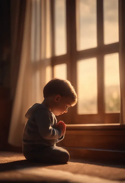 A Child Praying to Daddy in Heaven Disney Pixar Style 8k