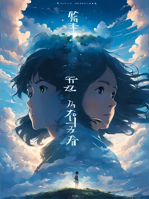 beautiful Movie poster, there is big text that says "MY NAME IS YOUR NAME"  there are logo of Makoto Shinkai, Disney logo and Ghibli logo on it, Movie poster, a collaboration beetween Studio Ghibli and Disney,