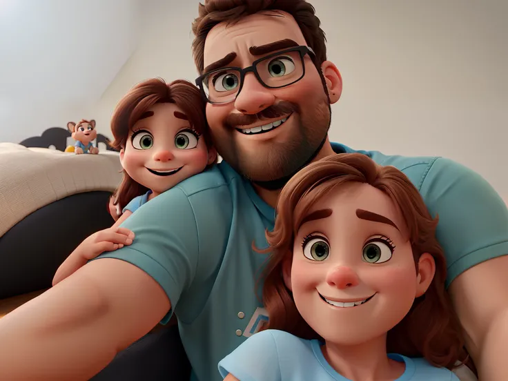 A Disney Pixar-style family, alta qualidade, melhor qualidade