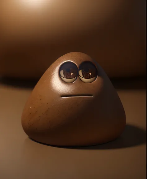 Pou , Realistic brown color body , detailed texture, Realistic eye, 3d , unreal engine,